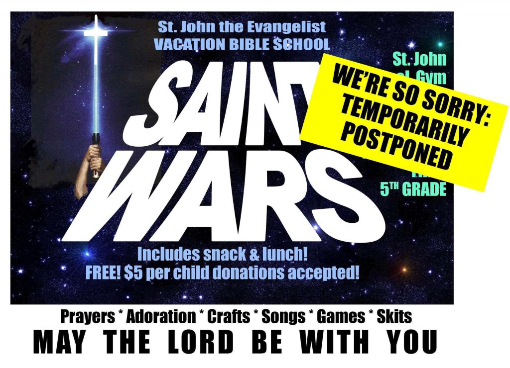 Saint Wars VBS POSTPONE NOTICE