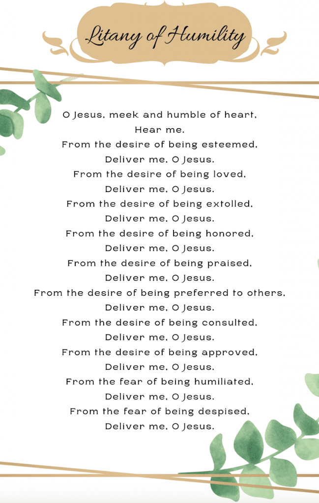 Litany of Humility St. John the Evangelist Catholic Parish