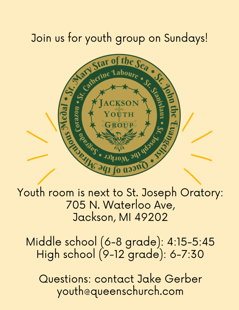 Youth Group - St John the Evangelist Catholic Church, Jackson Michigan