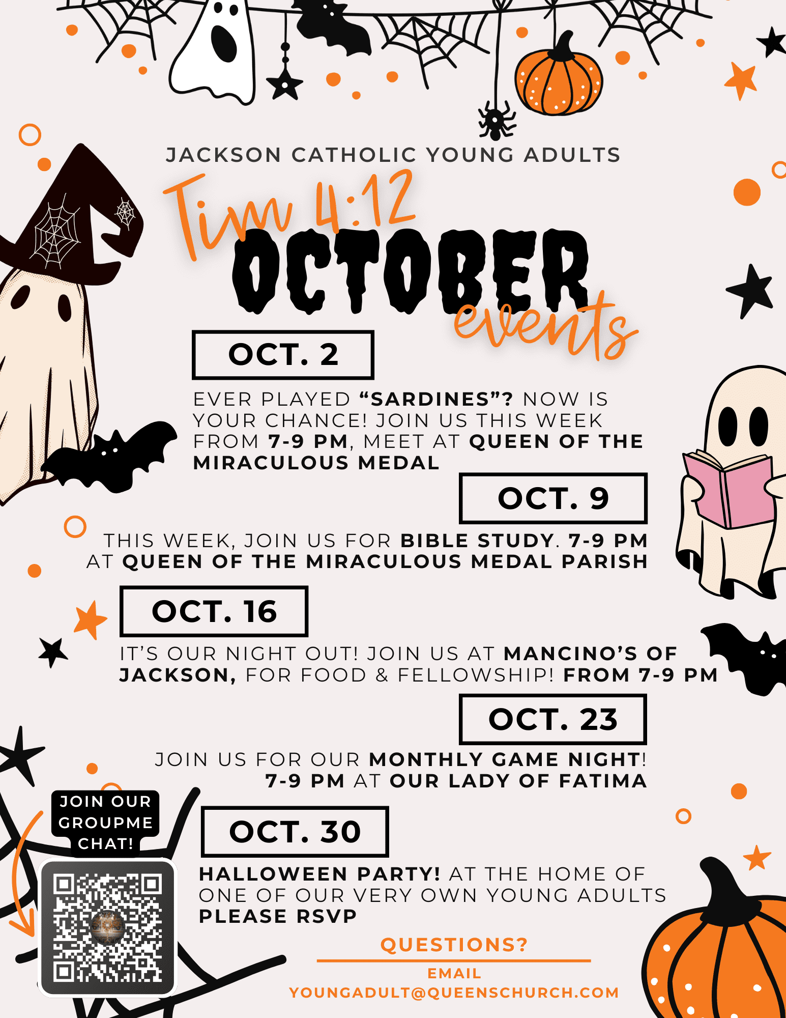 Tim 4:12 | Celebrate with Us: Young Adult Halloween Party, October 30, 2025