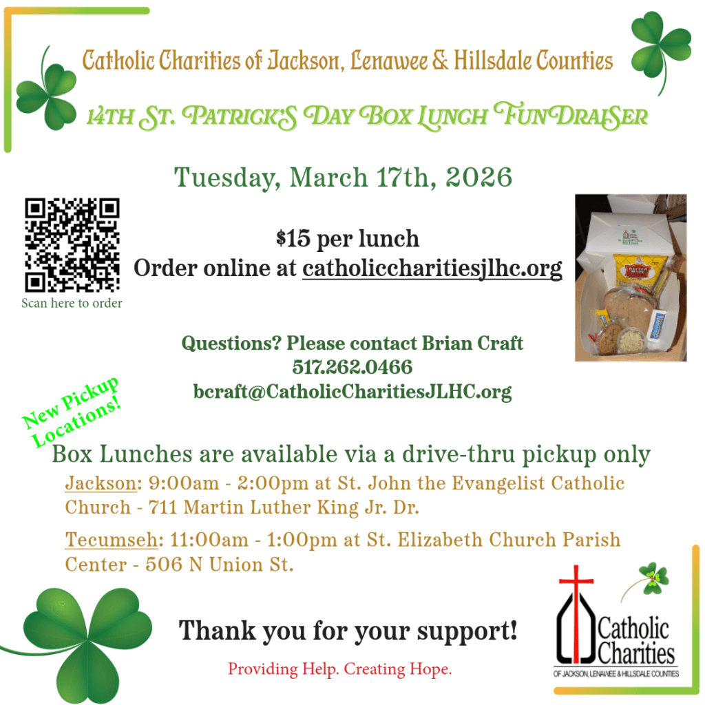 14th Annual St. Patrick’s Day Box Lunch Fundraiser