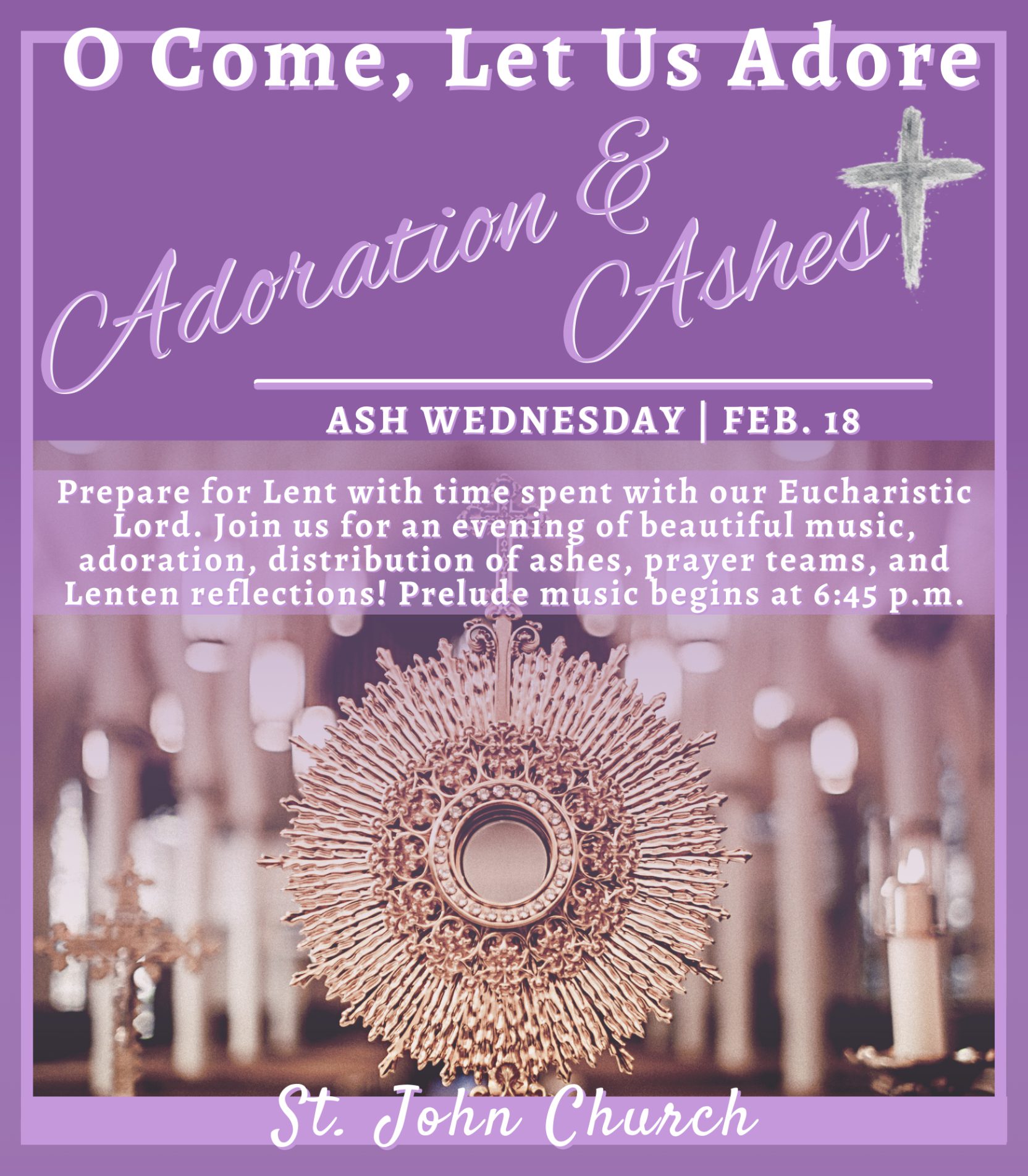 Adoration & Ashes, Feb. 18, 2026 at 645pm
