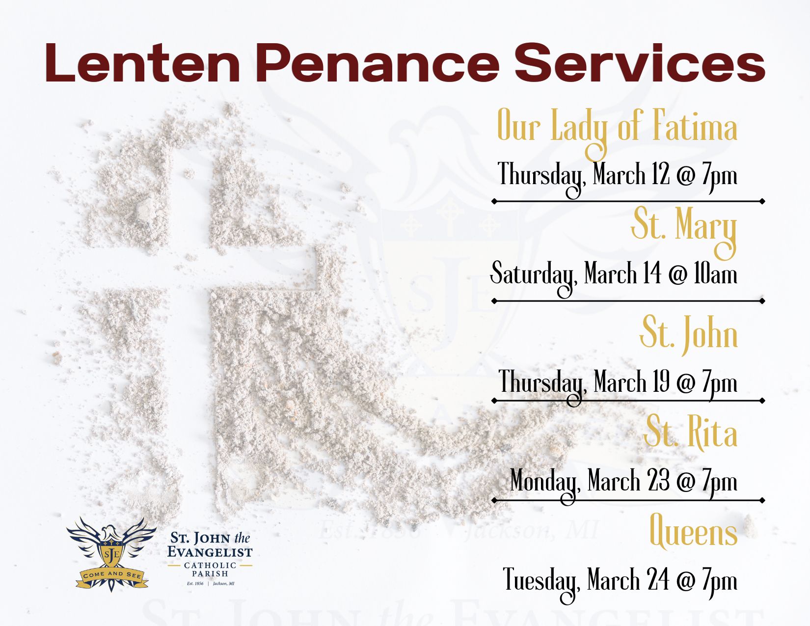 Lenten Penance Service Schedule