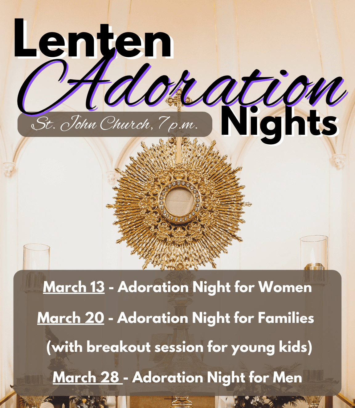 Lenten Adoration Nights at St. John Church Through March