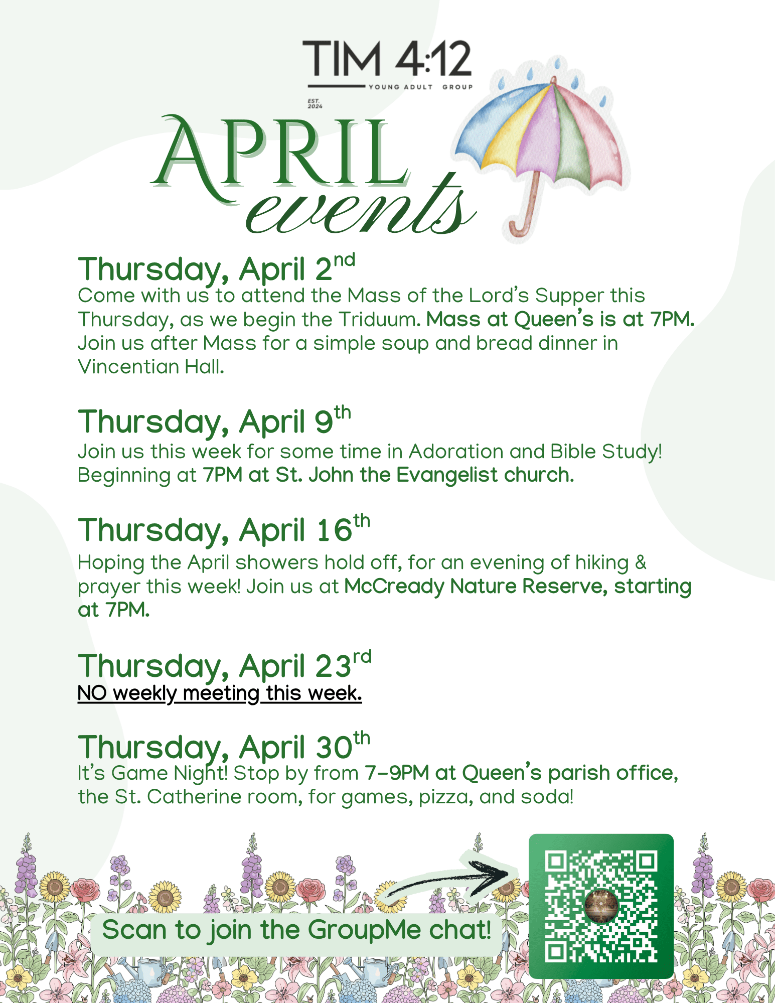 Tim 4:12 | Young Adult Events in Jackson – April 2026 Lineup