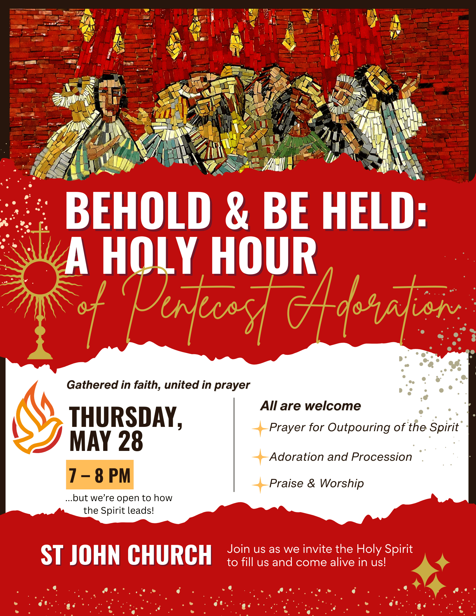 Behold & Be Held: Pentecost Holy Hour at St. John Church – May 28, 2026