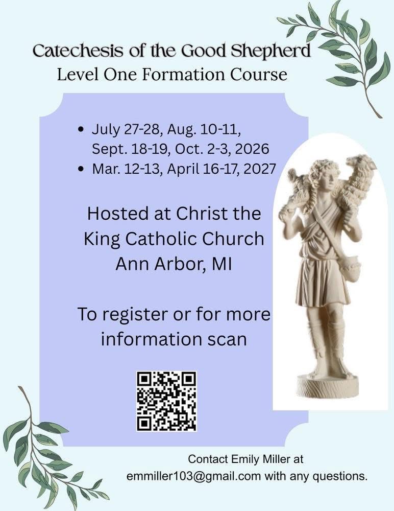 Catechesis of the Good Shepherd Level One Formation Course Ann Arbor | 2026–2027