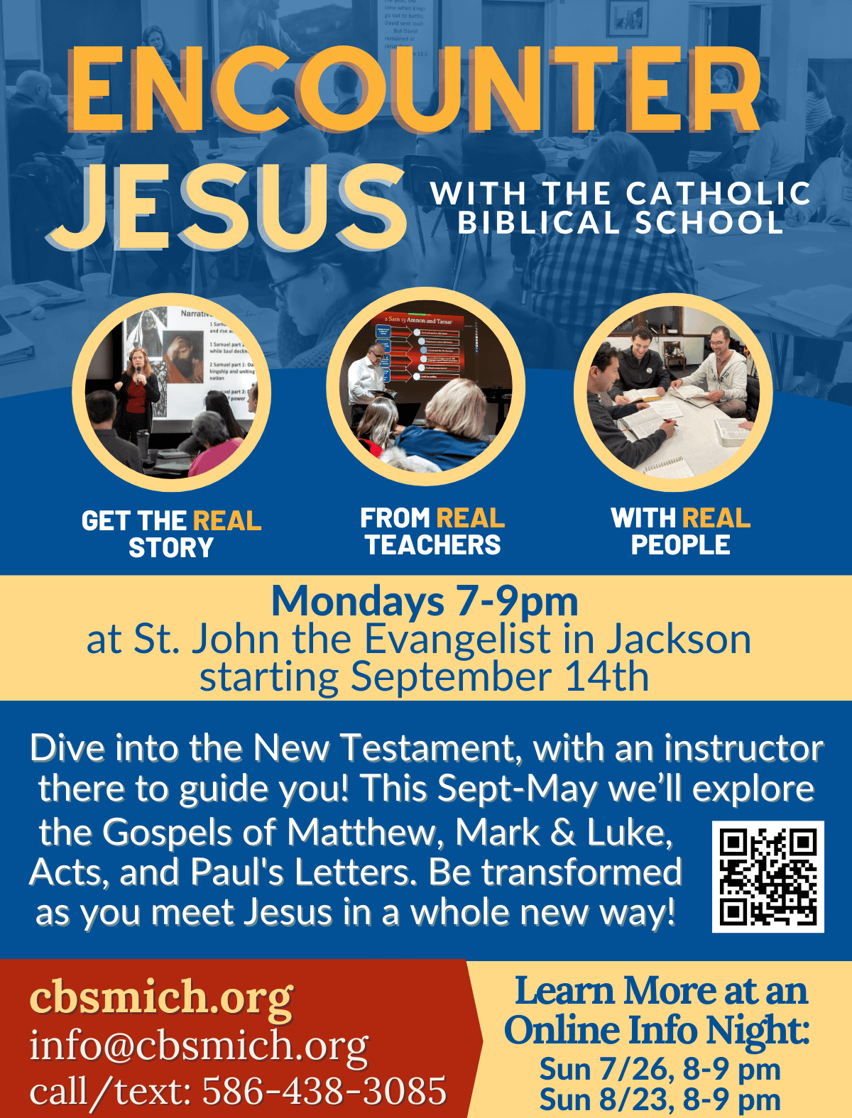 Catholic Biblical School Registration Now Open – Classes Begin This September at St. John the Evangelist