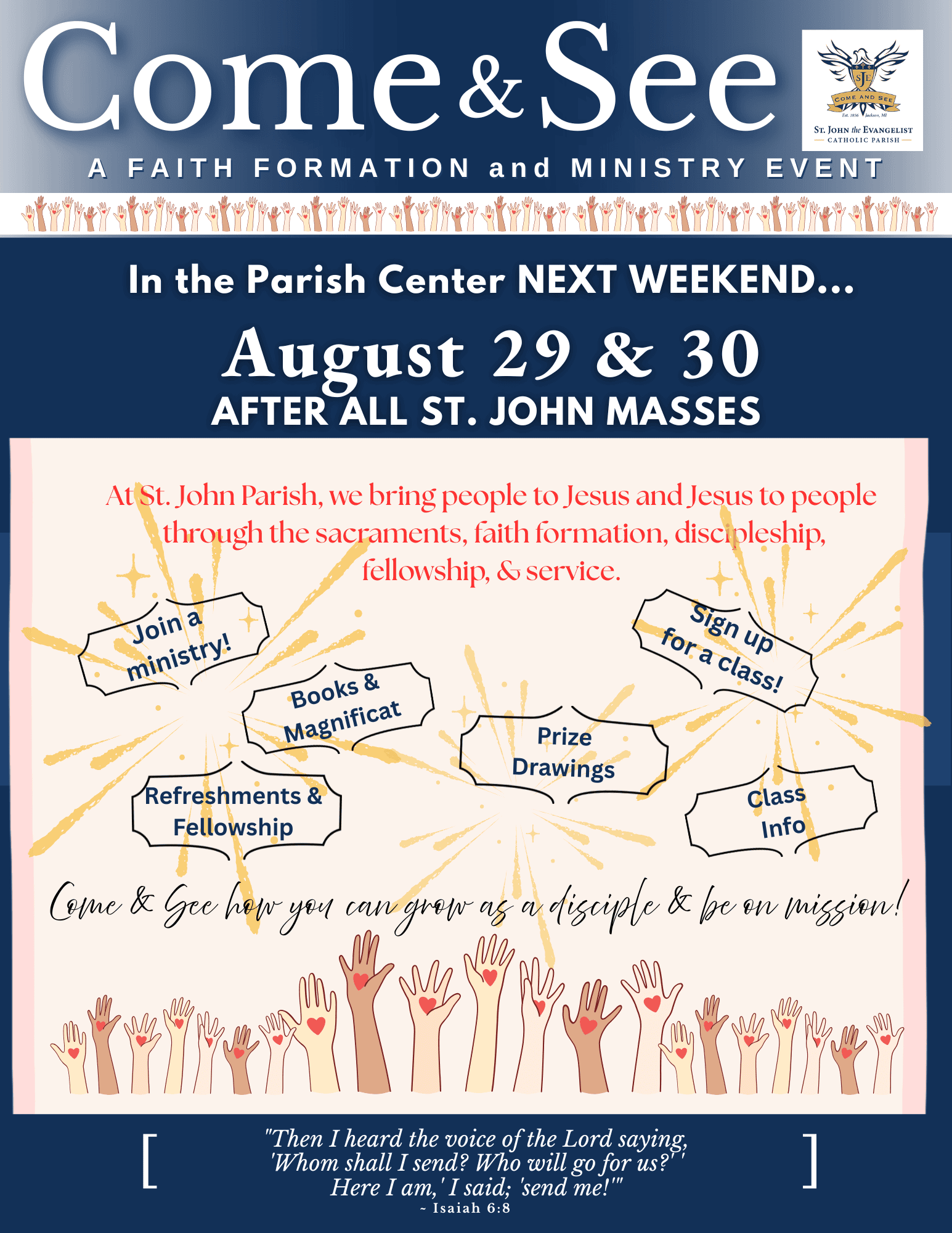 Come & See: A Faith Formation and Ministry Event – August 29–30, 2026