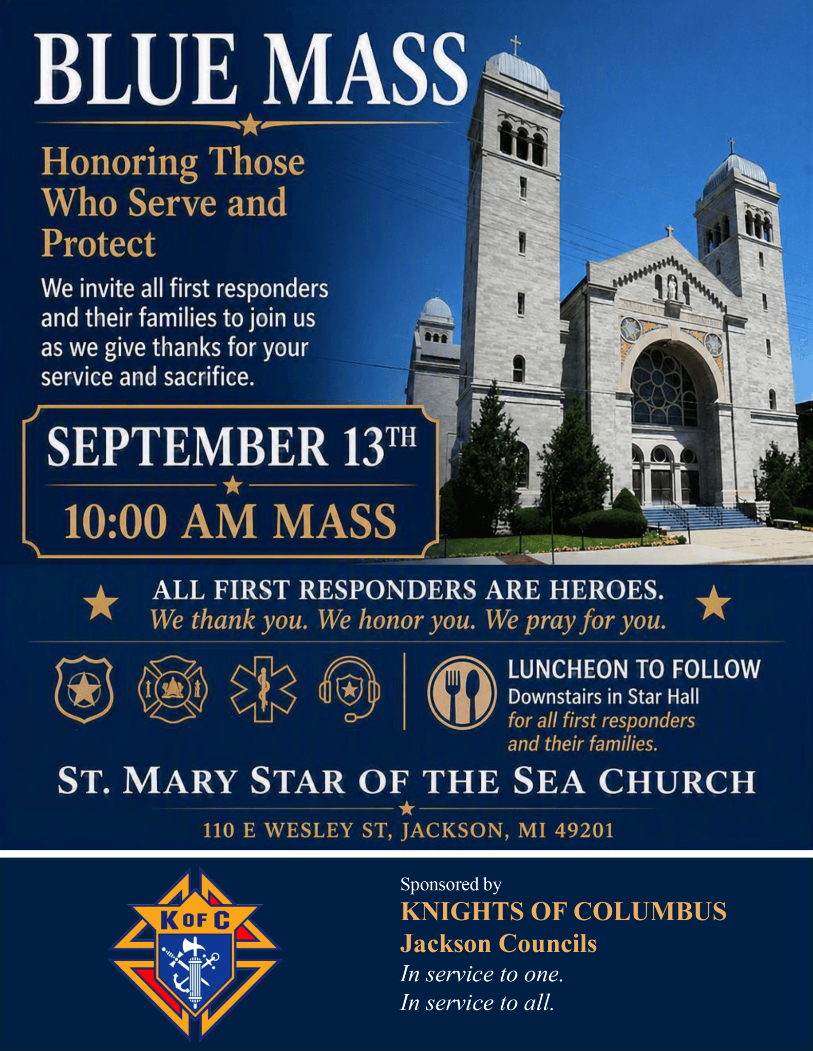 Blue Mass Honoring Those Who Serve and Protect – September 13, 2026